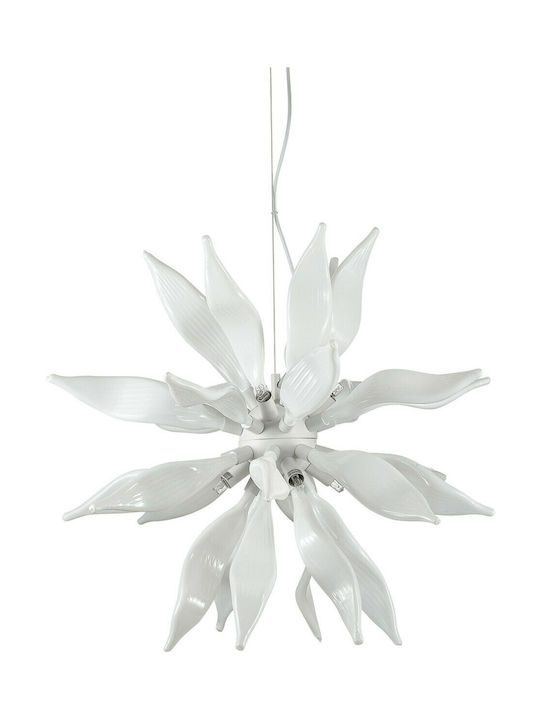 Ideal Lux Leaves SP8 Κρεμαστό Φωτιστικό για 8 Λαμπτήρες G9 Λευκό 63x69.5εκ. 111957 - second view